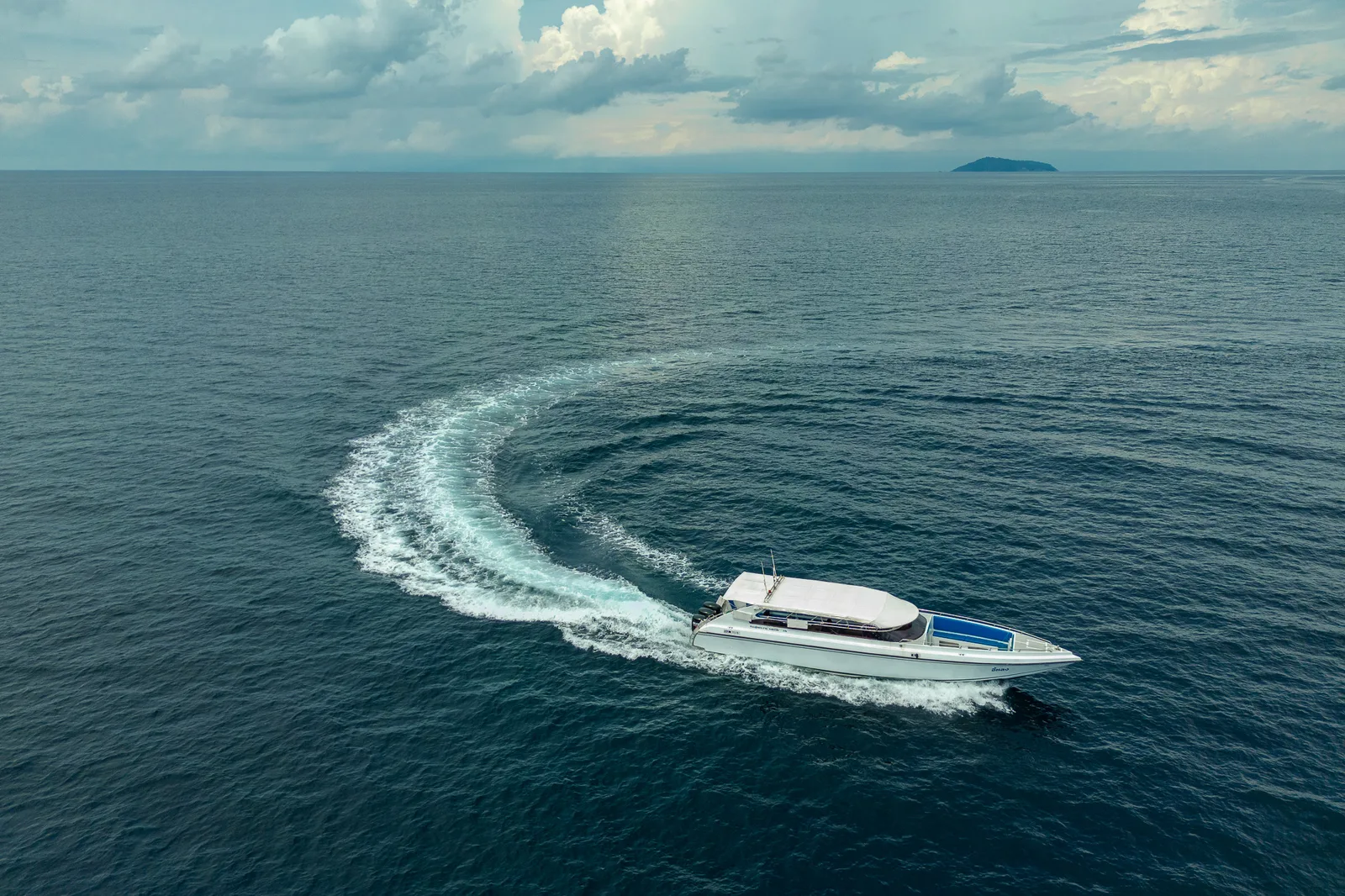 A speedboat on the way to Racha and Coral Islands from Phuket