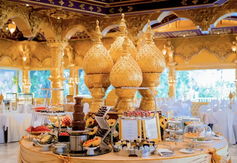 The dessert buffet in the dining hall
