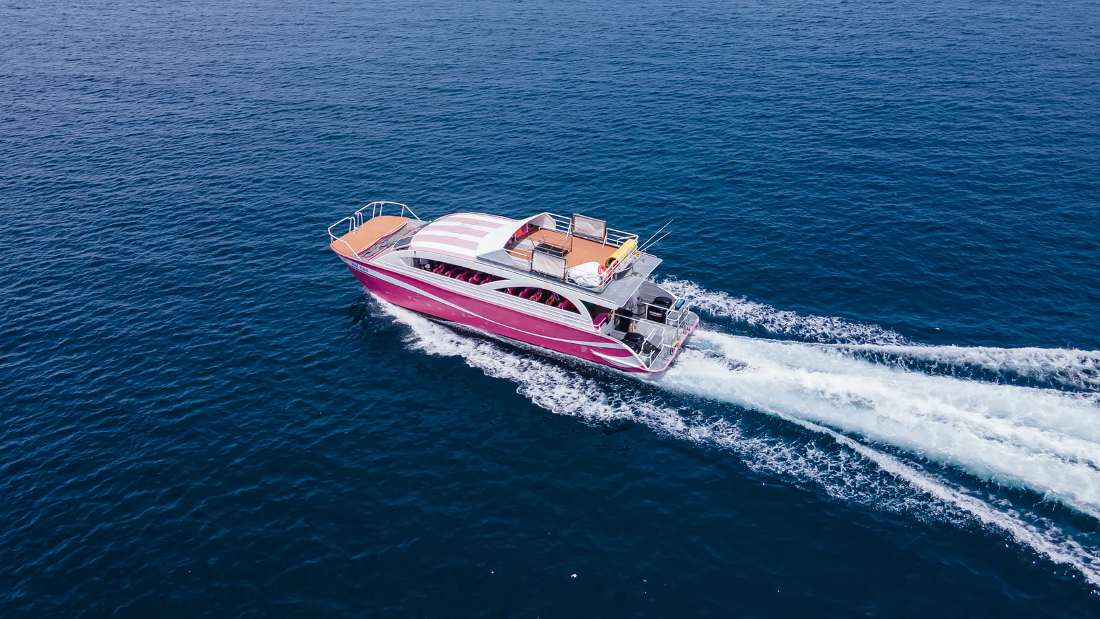 The catamaran sailing to Racha and Coral Islands