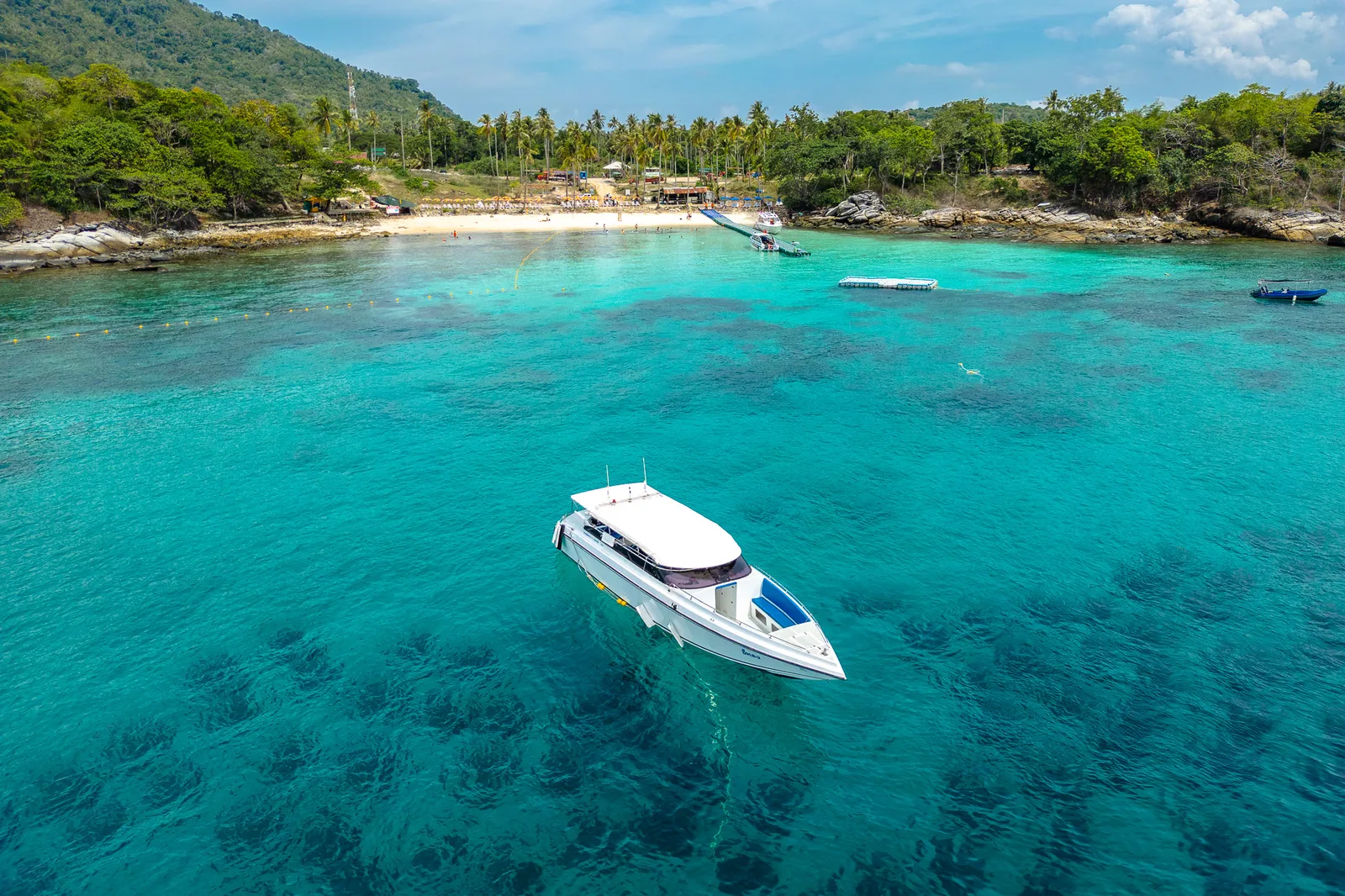 The bay and white beach of Racha Island