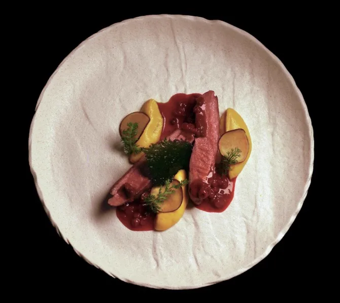 A meat course from the chef's menu