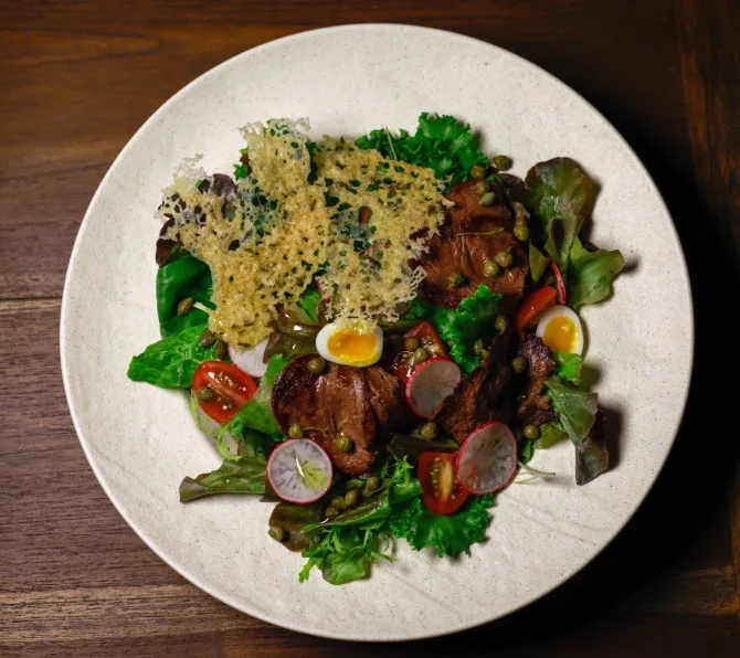 A salad course from the chef's menu