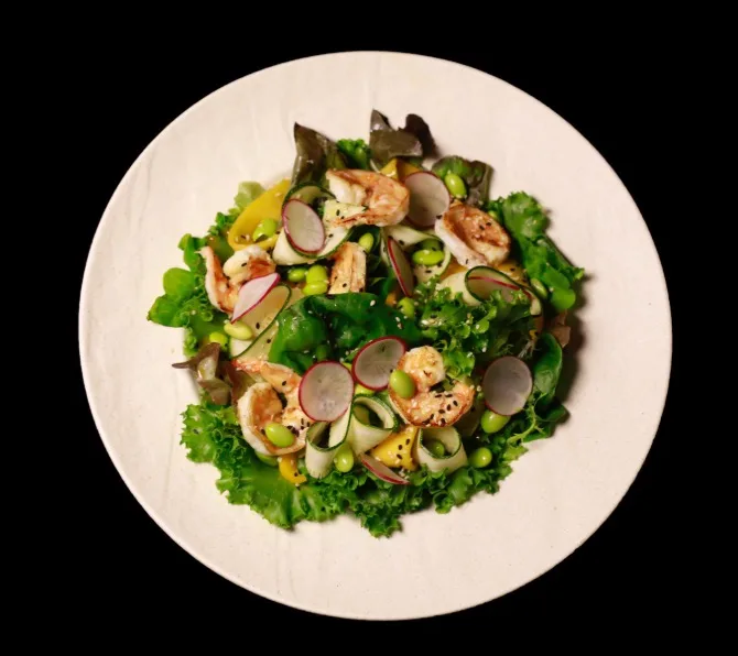 A seafood salad from the fish menu